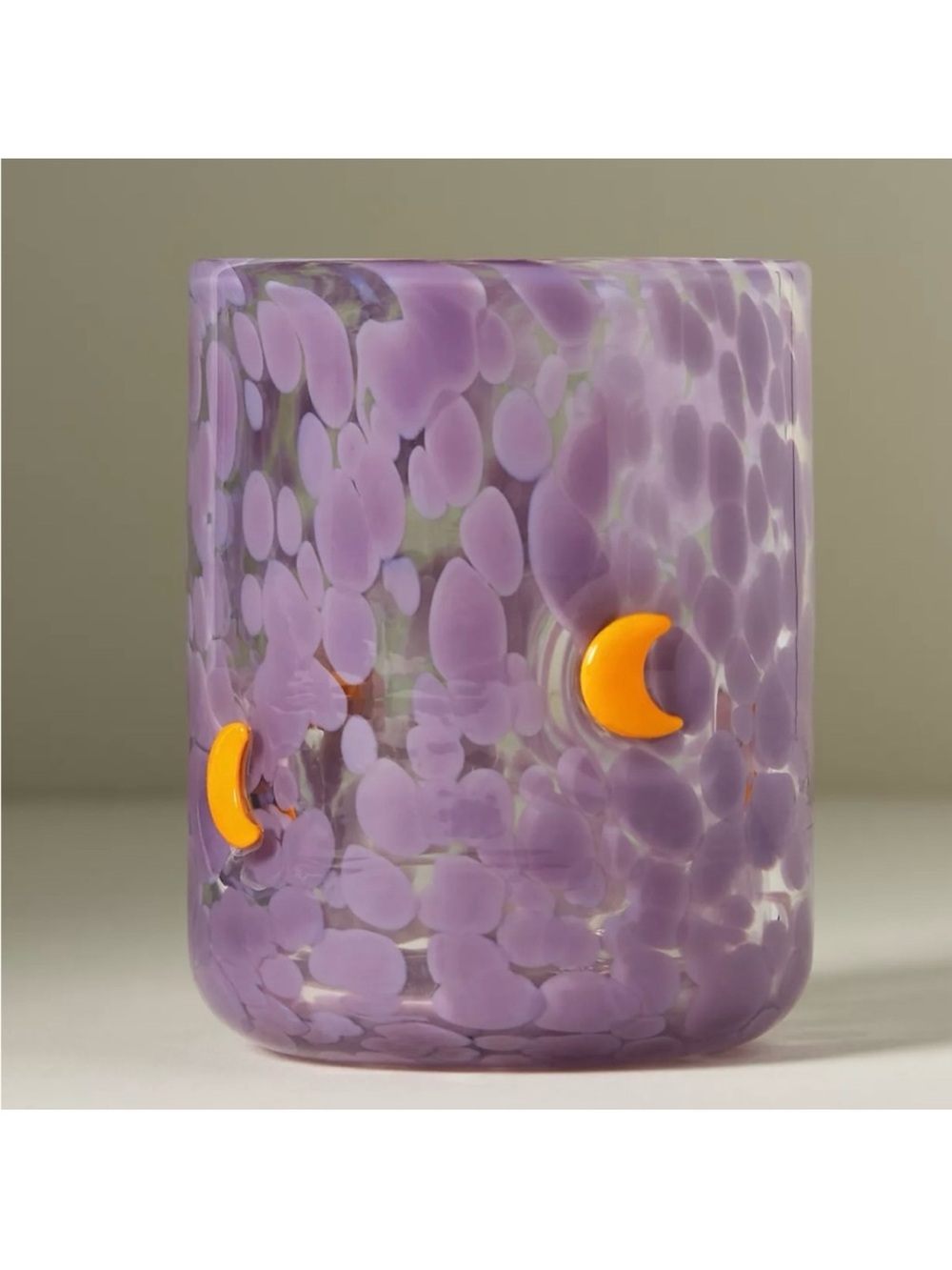 Anthropologie Halloween Mystic Icon Juice Glass Moon Purple 17 Oz New
